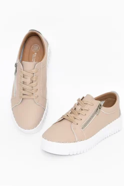 Leather Sneakers<Bay Lane Medusa Nude Platform Sneaker