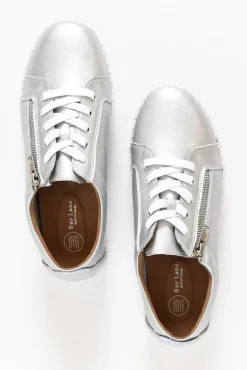 Leather Sneakers<Bay Lane Medusa Silver Platform Sneaker