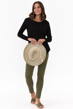 Cotton Tops<Betty Basics Megan Black Cotton Long Sleeve Top