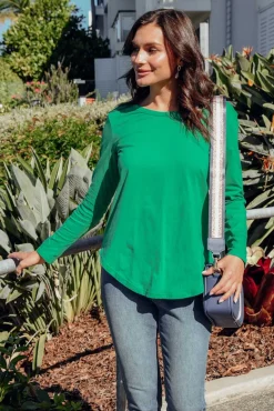 Sleeved Tops<Betty Basics Megan Jade Cotton Long Sleeve Top