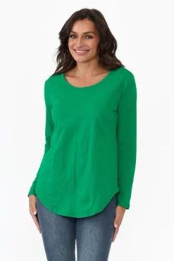 Sleeved Tops<Betty Basics Megan Jade Cotton Long Sleeve Top