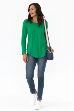 Sleeved Tops<Betty Basics Megan Jade Cotton Long Sleeve Top