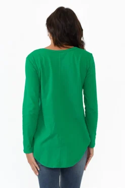 Sleeved Tops<Betty Basics Megan Jade Cotton Long Sleeve Top