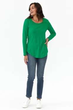 Sleeved Tops<Betty Basics Megan Jade Cotton Long Sleeve Top