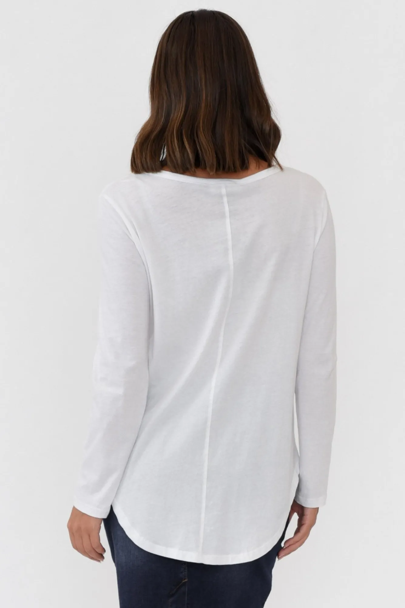 Cotton Tops<Betty Basics Megan White Cotton Long Sleeve Top