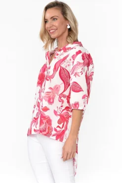 Cotton Tops<Liberty Rose Meghan Pink Floral Cotton Shirt