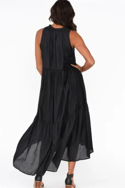 Cotton Dresses<Holiday Melda Black Silk Cotton Dress