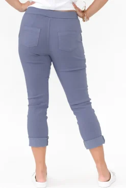 Pants<La Strada Mendes Blue Sequin Stretch Pant