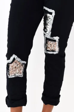 Pants<La Strada Mendes Navy Sequin Stretch Pant