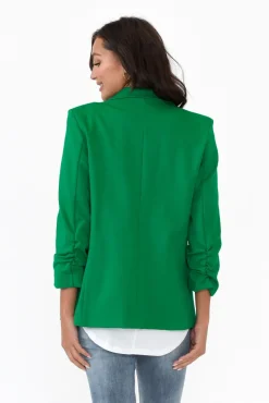 Jackets<Betty Basics Merci Green Ponte Blazer