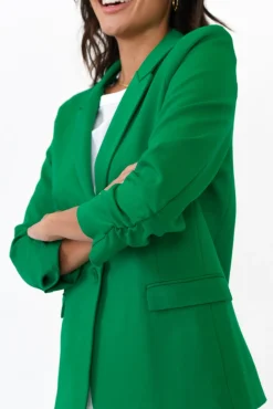 Jackets<Betty Basics Merci Green Ponte Blazer