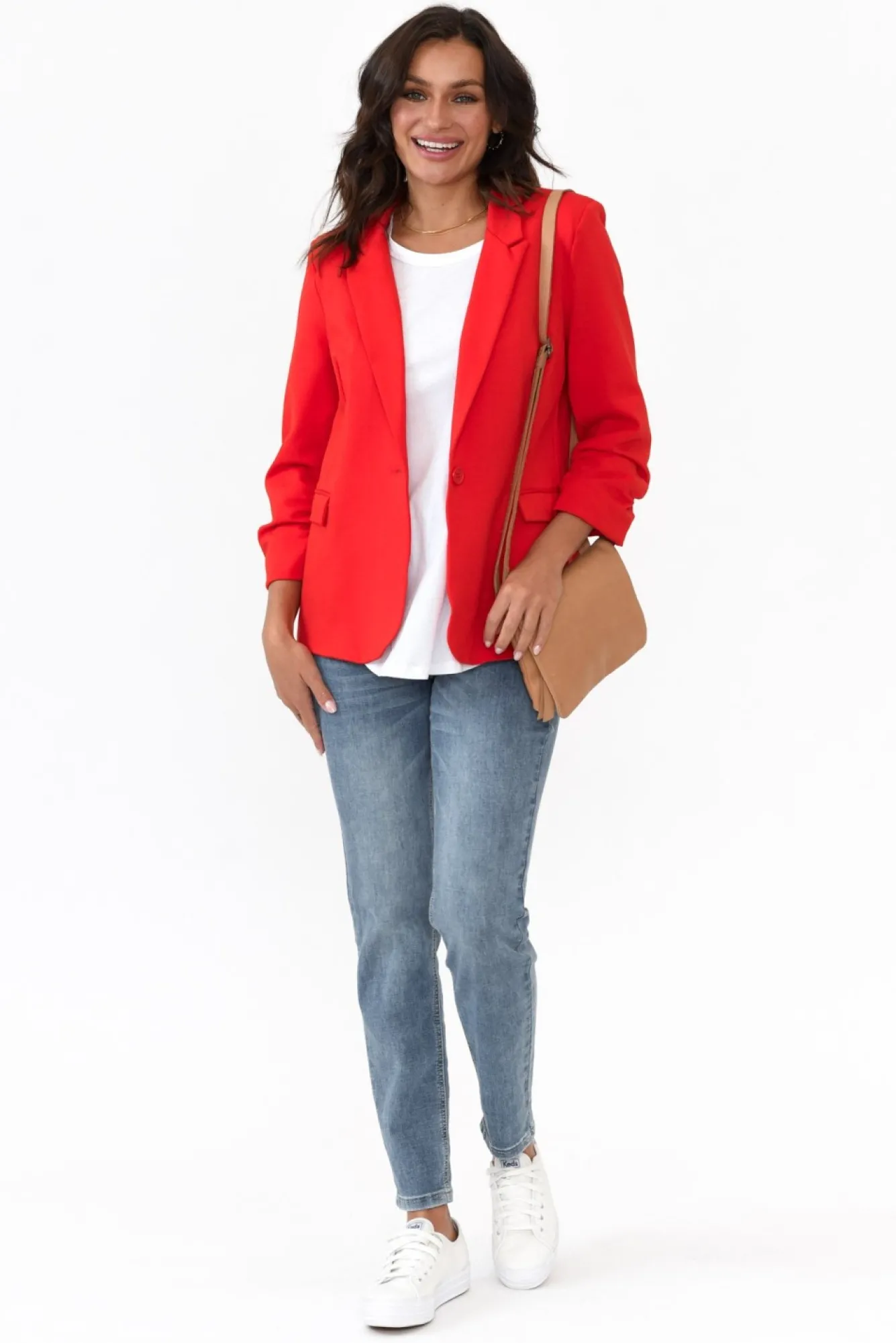 Jackets<Betty Basics Merci Red Ponte Blazer
