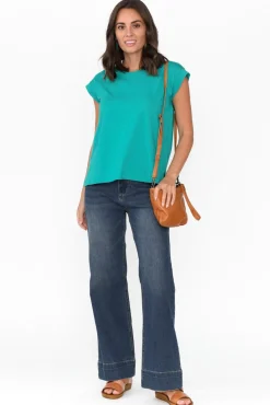Cotton Tops<Betty Basics Michaela Jade Green Cotton Top