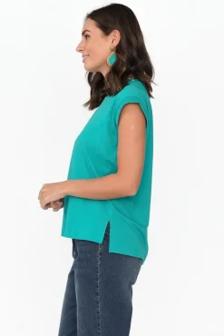 Cotton Tops<Betty Basics Michaela Jade Green Cotton Top