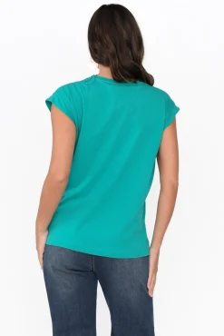 Cotton Tops<Betty Basics Michaela Jade Green Cotton Top