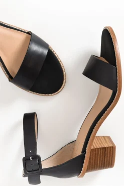 Heeled Sandals<Nude Shoes Mickee Black Leather Heel