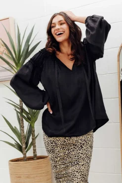 Sleeved Tops<Fate Becker Midnight Flyer Black Long Sleeve Top