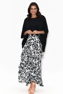 Skirts<Fate Becker Midnight Flyer Black Speckle Maxi Skirt
