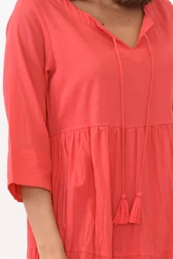 Cotton Dresses<One Summer Milana Cherry Crinkle Cotton Dress