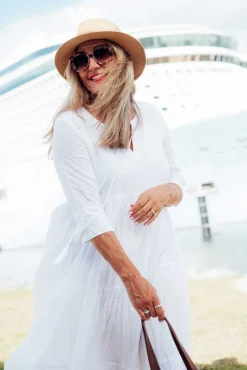 Cotton Dresses<One Summer Milana White Crinkle Cotton Dress