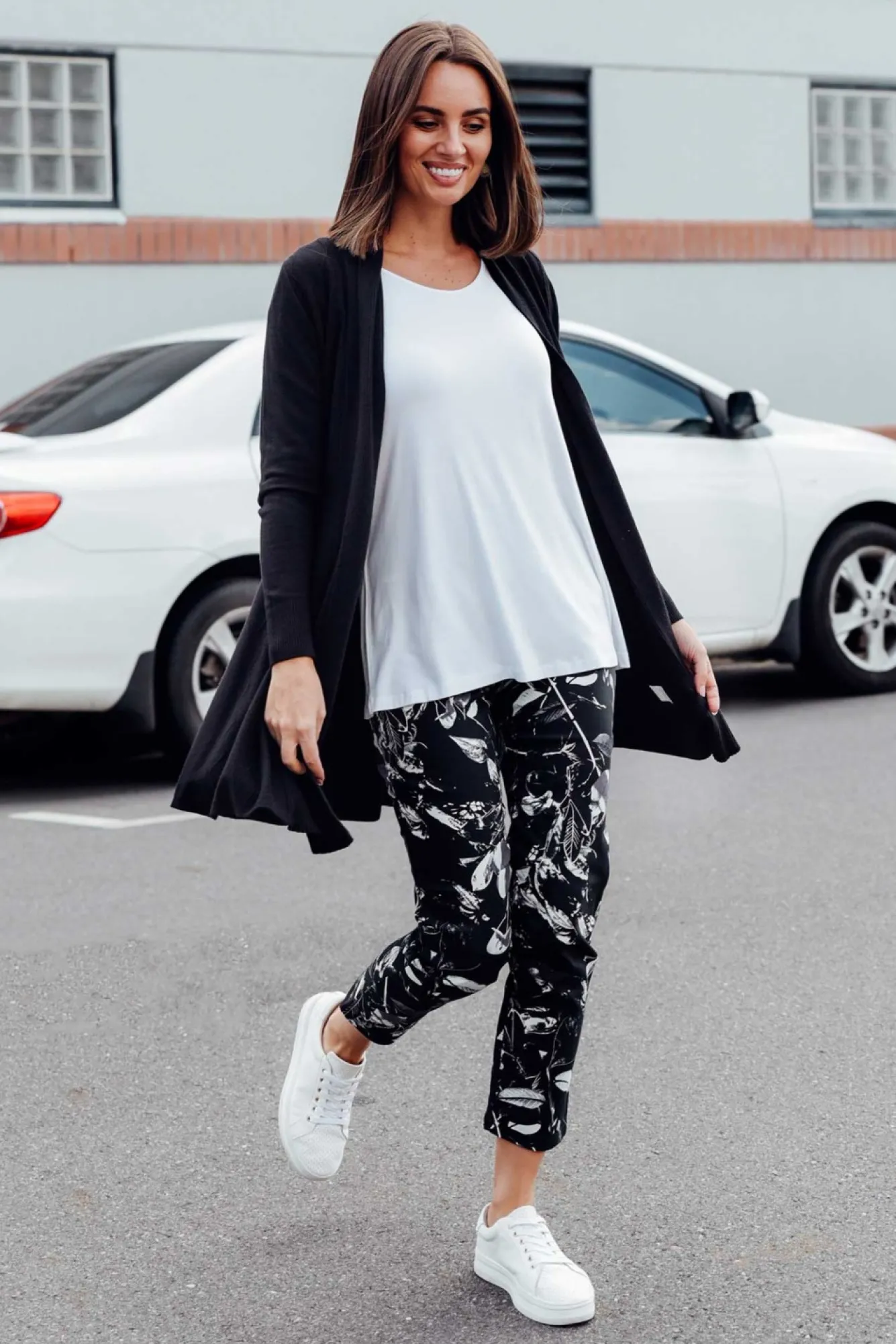 Pants<Whispers Milo Black Leaf Stretch Pant