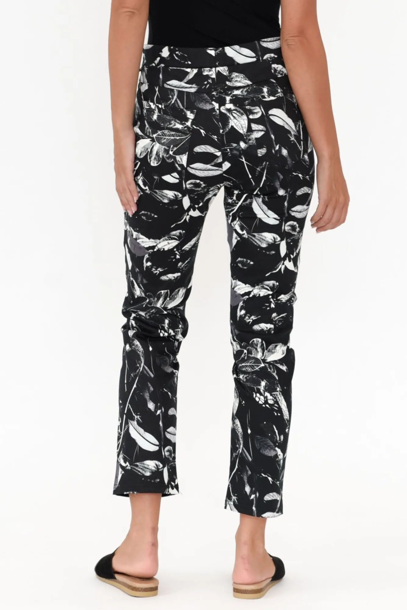 Pants<Whispers Milo Black Leaf Stretch Pant