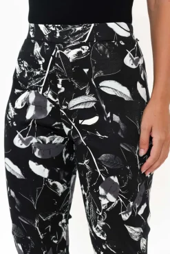 Pants<Whispers Milo Black Leaf Stretch Pant