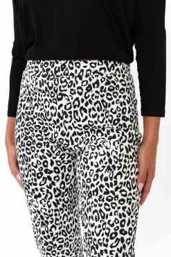 Pants<Whispers Milo White Leopard Stretch Pant