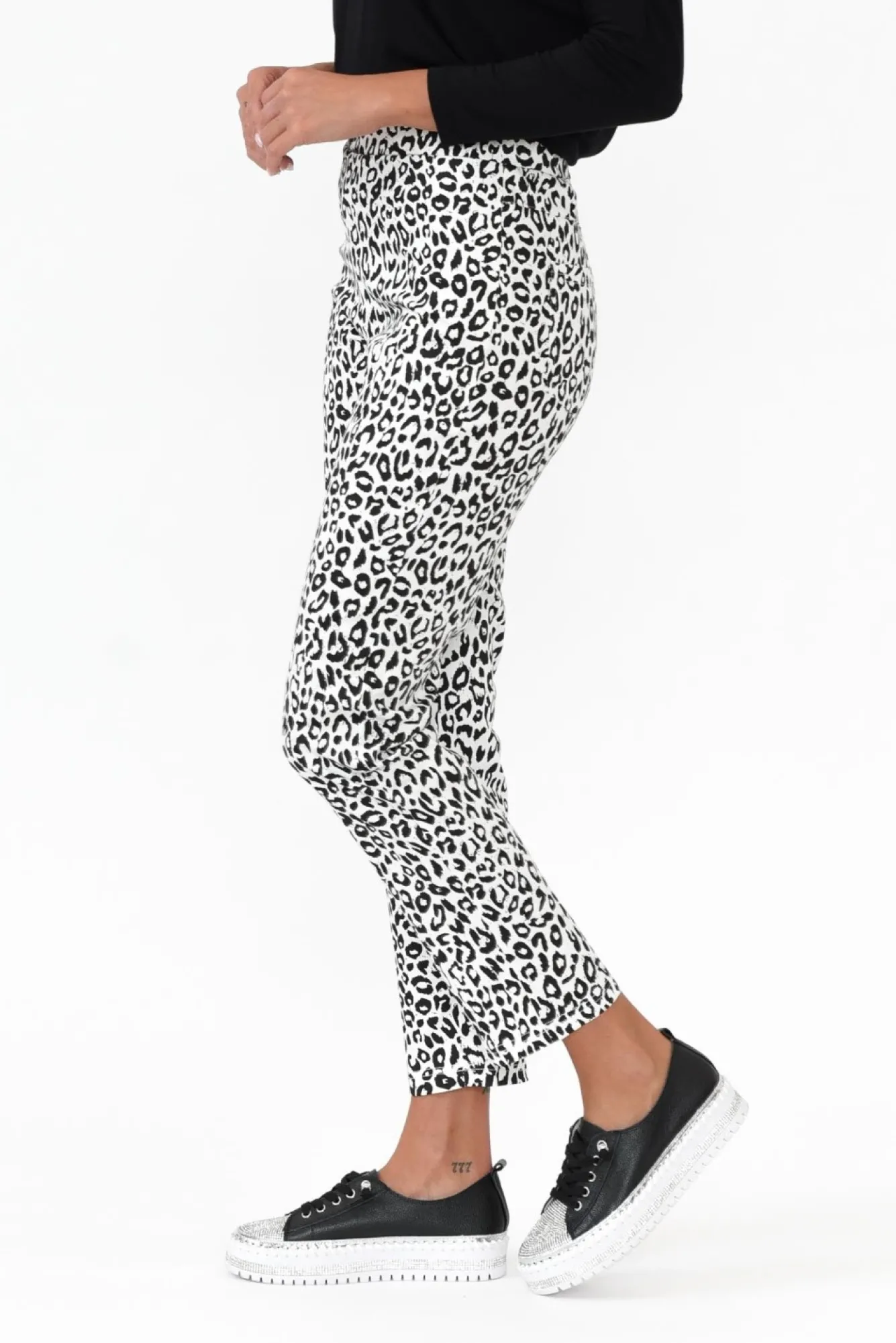 Pants<Whispers Milo White Leopard Stretch Pant