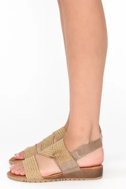 Flat Sandals<Laguna Quays Miss Beige Raffia Elastic Sandal