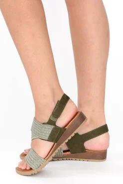 Flat Sandals<Laguna Quays Miss Green Raffia Elastic Sandal