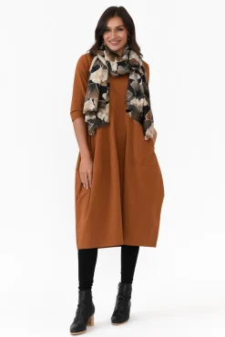 Cotton Dresses<Tirelli Misty Mocha Diagonal Seam Dress