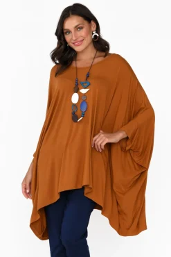 Tunic Tops<Pq Mocha Oversized Bamboo Drape Top