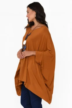 Tunic Tops<Pq Mocha Oversized Bamboo Drape Top