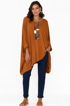 Tunic Tops<Pq Mocha Oversized Bamboo Drape Top