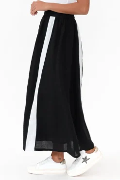 Skirts<Eadie Lifestyle Monarch Black Linen Maxi Skirt