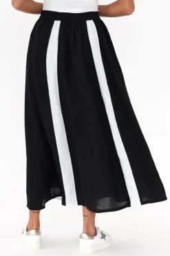 Skirts<Eadie Lifestyle Monarch Black Linen Maxi Skirt