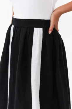 Skirts<Eadie Lifestyle Monarch Black Linen Maxi Skirt