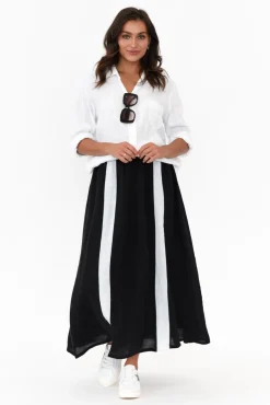 Skirts<Eadie Lifestyle Monarch Black Linen Maxi Skirt