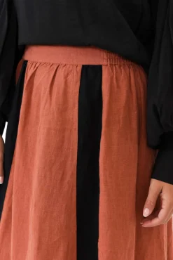 Skirts<Eadie Lifestyle Monarch Rust Linen Maxi Skirt