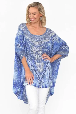 Tunic Tops<Fashion Spectrum Monet Blue Silk Drape Top