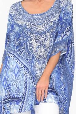 Tunic Tops<Fashion Spectrum Monet Blue Silk Drape Top
