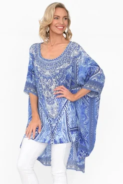 Tunic Tops<Fashion Spectrum Monet Blue Silk Drape Top