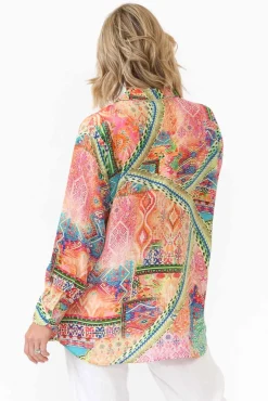 Shirts<Fashion Spectrum Monet Multi Silk Collared Shirt