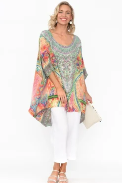 Tunic Tops<Fashion Spectrum Monet Orange Silk Drape Top