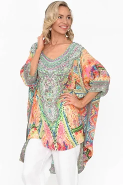 Tunic Tops<Fashion Spectrum Monet Orange Silk Drape Top