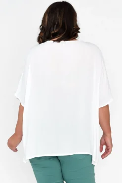 Sleeved Tops<Bamboo Villa Monica White Bamboo Top