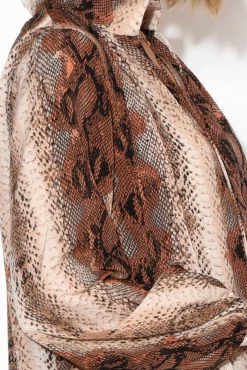 Shirts<Brave u0026 True Montana Brown Snake Collared Shirt