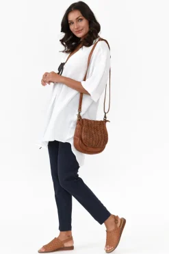 Pants<Willow Tree Montgomery Navy Linen Blend Stretch Pant