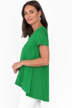 Cotton Tops<One Ten Willow Montreal Green Cotton Tee
